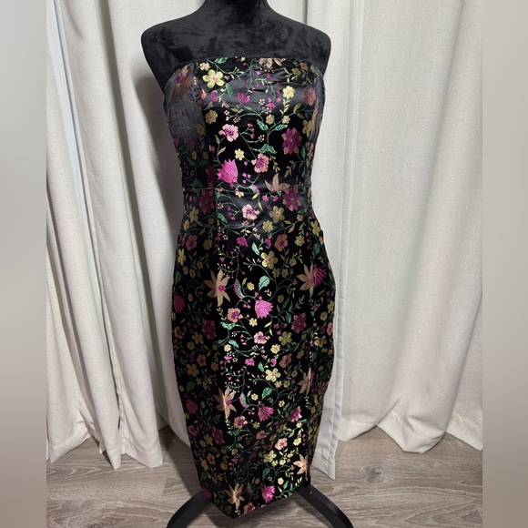 Lulus Dress Make A Move Black Satin Floral Dress - Picture 4 of 10